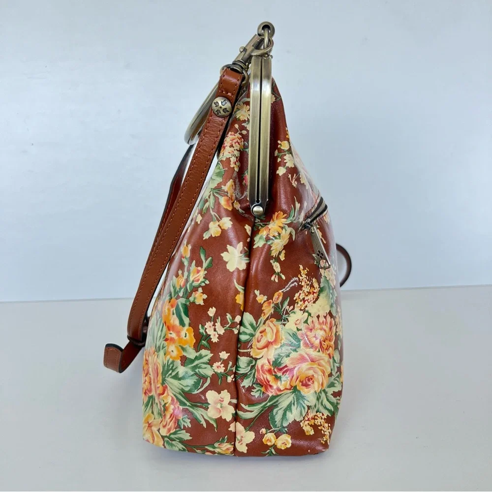 PATRICIA NASH Amalfitana Vintage Botanical Garden Leather Frame Shoulder Satchel